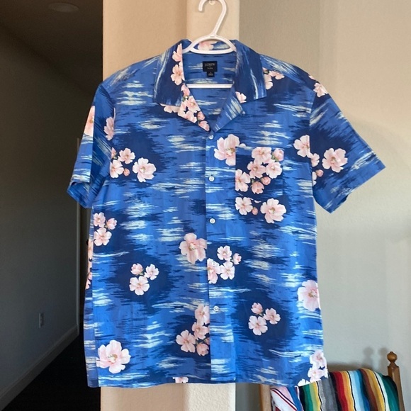 J.Crew Hawaiian short sleeve button down vacation summer party - Picture 1 of 7